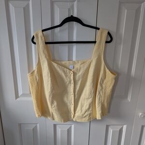 Old Navy Light Yellow Sleeveless Blouse